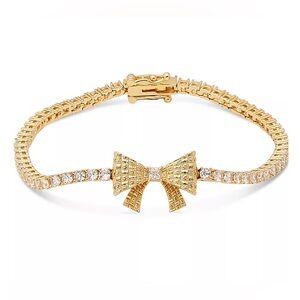 Kate Spade beautiful New York Gold-Tone Cubic Zirconia Bow Tennis Bracelet